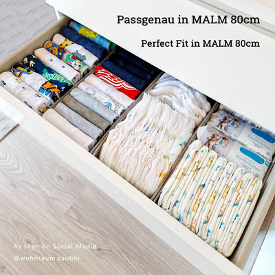 SIMPLE JOY® MALM FileFolding Box für ikea Kommode; DAS ORIGINAL; passgenau; Stabiler Boden; Schublad