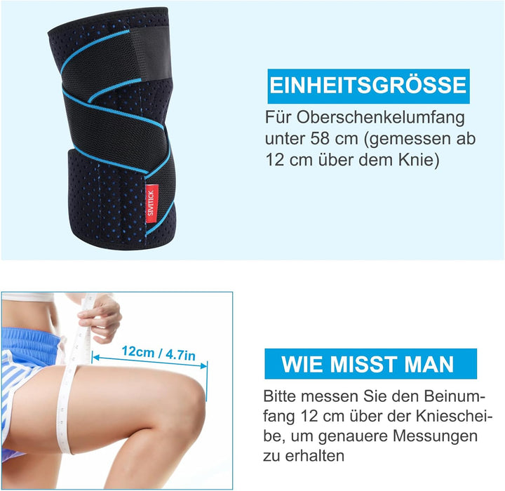 SIVITICK Kniebandage Damen Männer Einstellbare Kniestütze mit Seitenstabilisatoren & Patella Gel Pad