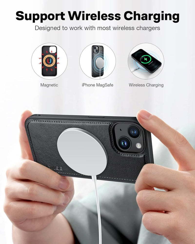OCASE Hülle iPhone 14 [Abnehmbare magnetische Hülle] [Kabelloses Laden] [Displayschutz] [Kartenfach]