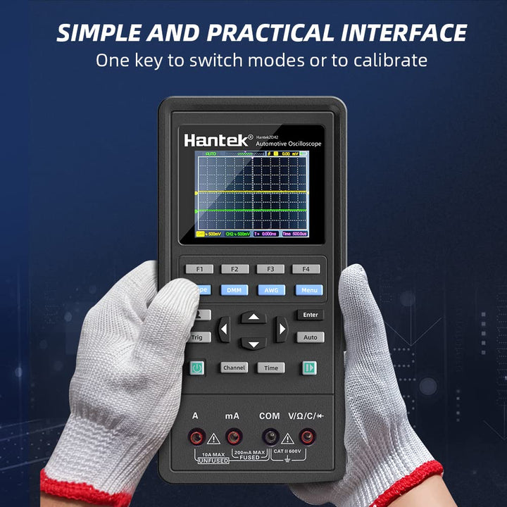 Hantek 2D72 Oszilloskop 3 in 1 Funktion 70MHz Bandbreite Zweikanal-Oszillograph mit Digital Multimet