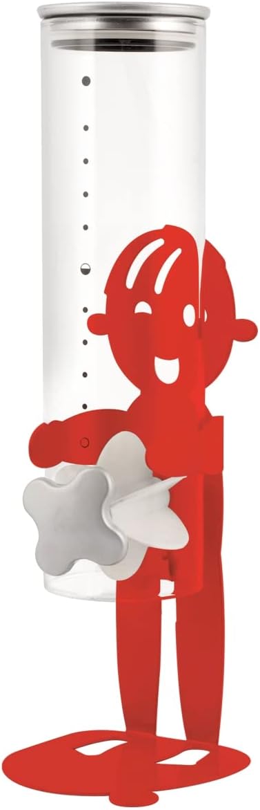 Home 9614603 Getreidespender Sunrise, Glas/Metall, Rot, Glas