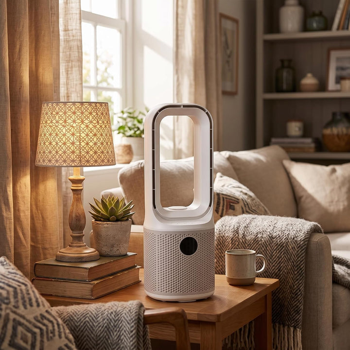 Pissente Rotorloser Ventilator mit Luftreiniger, Turbinentechnologie, 9 Geschwindigkeiten und 60-Gra
