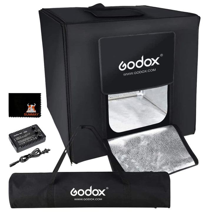 Godox LSD80 Mini LED Fotostudio 80 x 80 x 80 cm mit 2 Stück LED Lampenband Leistung 60 W 10000~11000