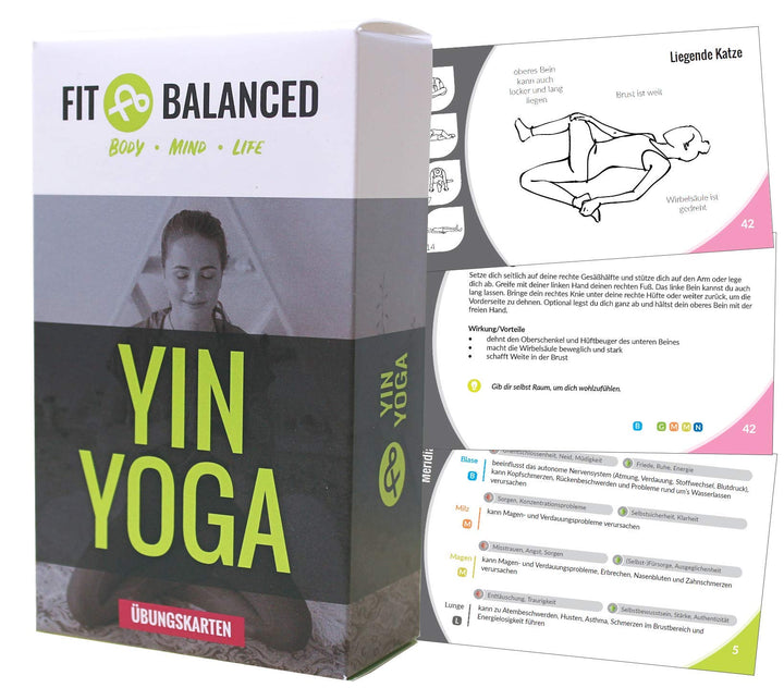 FIT BALANCED Yin Yoga Übungskarten, sanftes Yoga, für Anfänger und Fortgeschrittene, mit 70 Yogaübun