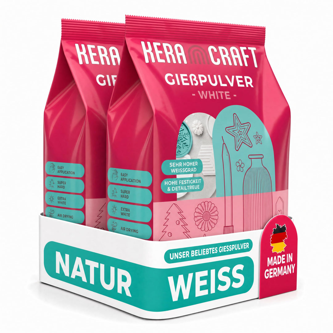 Keracraft Giesspulver weiss 2x4,5kg - Reliefgiesspulver weiss für kreative Projekte 4,50kg (2er Pack