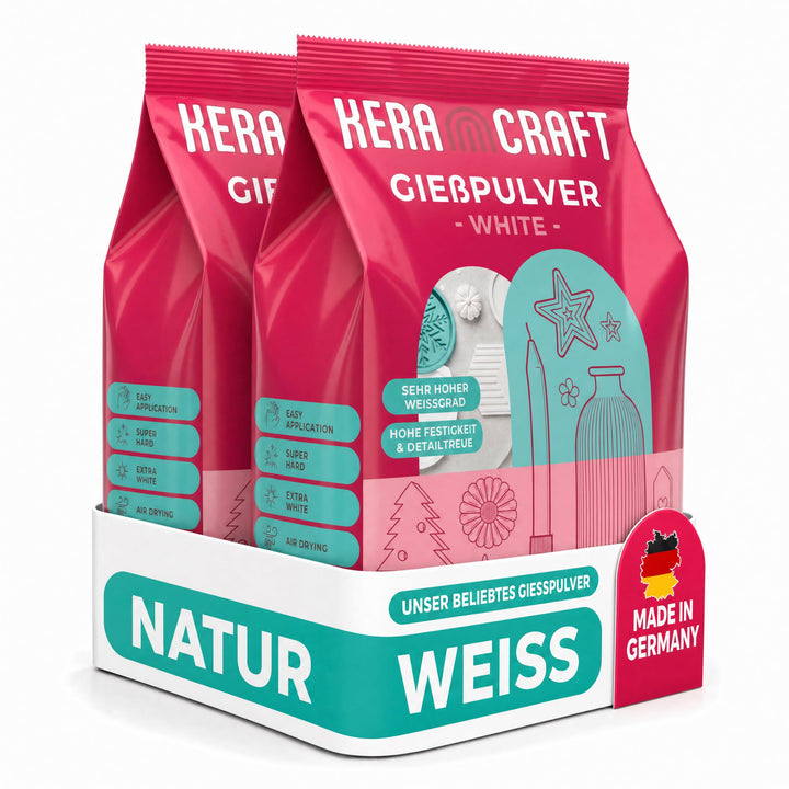 Keracraft Giesspulver weiss 2x4,5kg - Reliefgiesspulver weiss für kreative Projekte 4,50kg (2er Pack