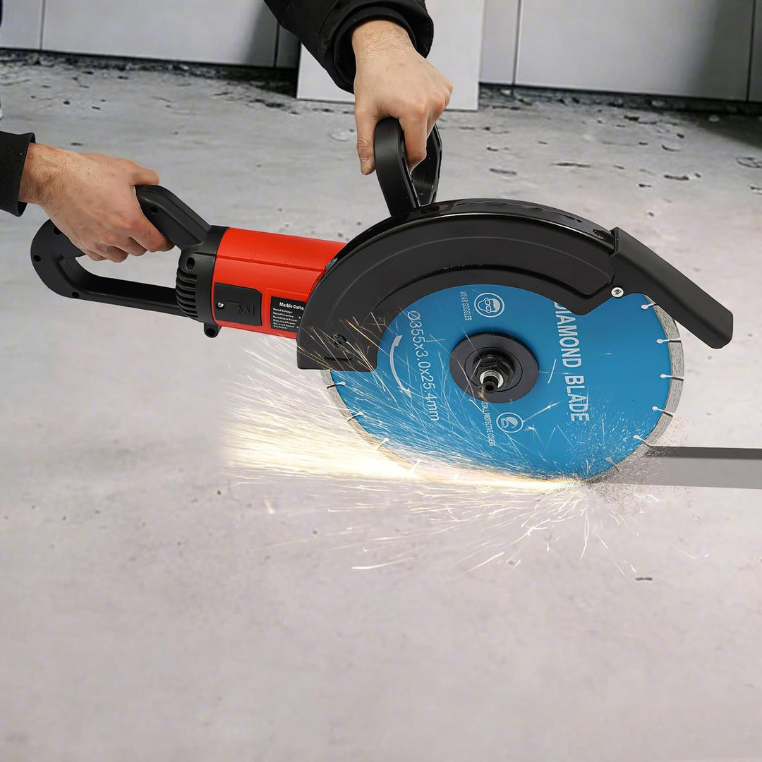 Wandnutfräse Schlitzmaschine 3500W 3800rpm 140mm Schnitttiefe 350mm Scheibe Mit Wasserstaubentfernun