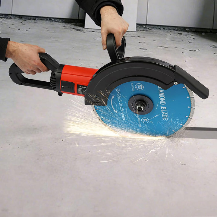 Wandnutfräse Schlitzmaschine 3500W 3800rpm 140mm Schnitttiefe 350mm Scheibe Mit Wasserstaubentfernun