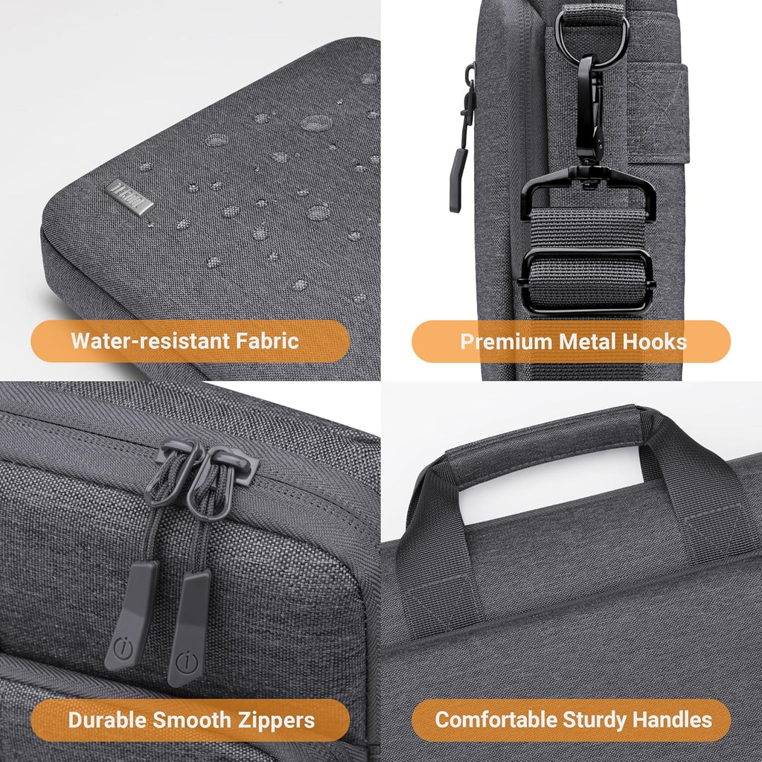 TECOOL 17,3 Zoll Laptoptasche, 360° Schutz Laptop Schultertasche Umhängetasche für 17-17,3 Zoll Leno
