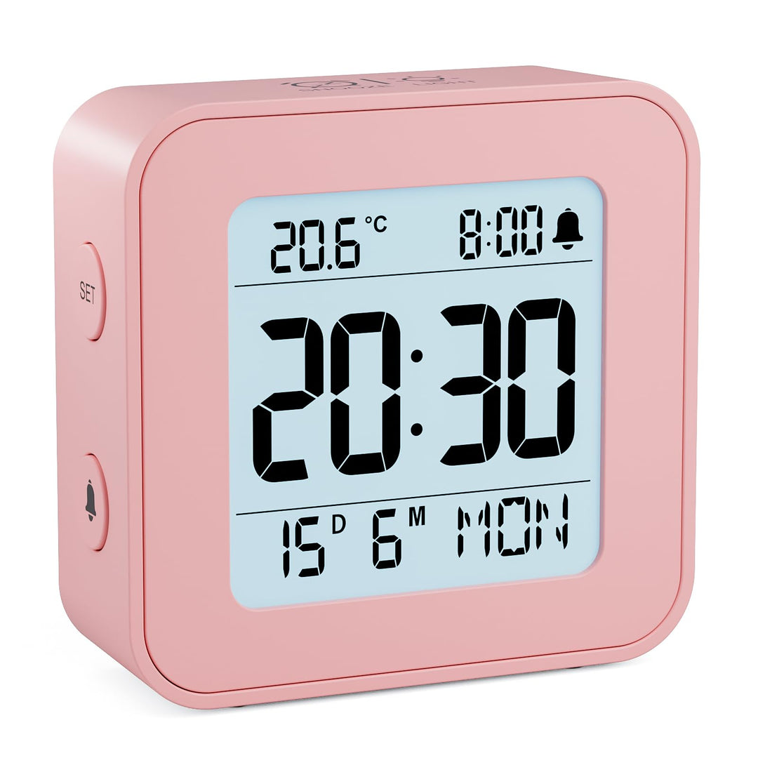 LATEC Wecker Digital, Digitaler Wecker Batterie Alarm Clock, Klein Reisewecker Digital Uhr mit Tempe