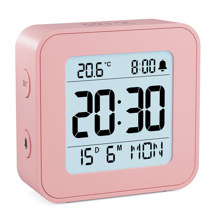 LATEC Wecker Digital, Digitaler Wecker Batterie Alarm Clock, Klein Reisewecker Digital Uhr mit Tempe
