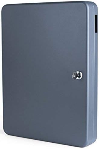 Pavo 8027057 Schlüssel-Kasten/Schrank, 80 Haken mit seitlichem Schlüsseleinwurf, dunkelgrau 80 Haken