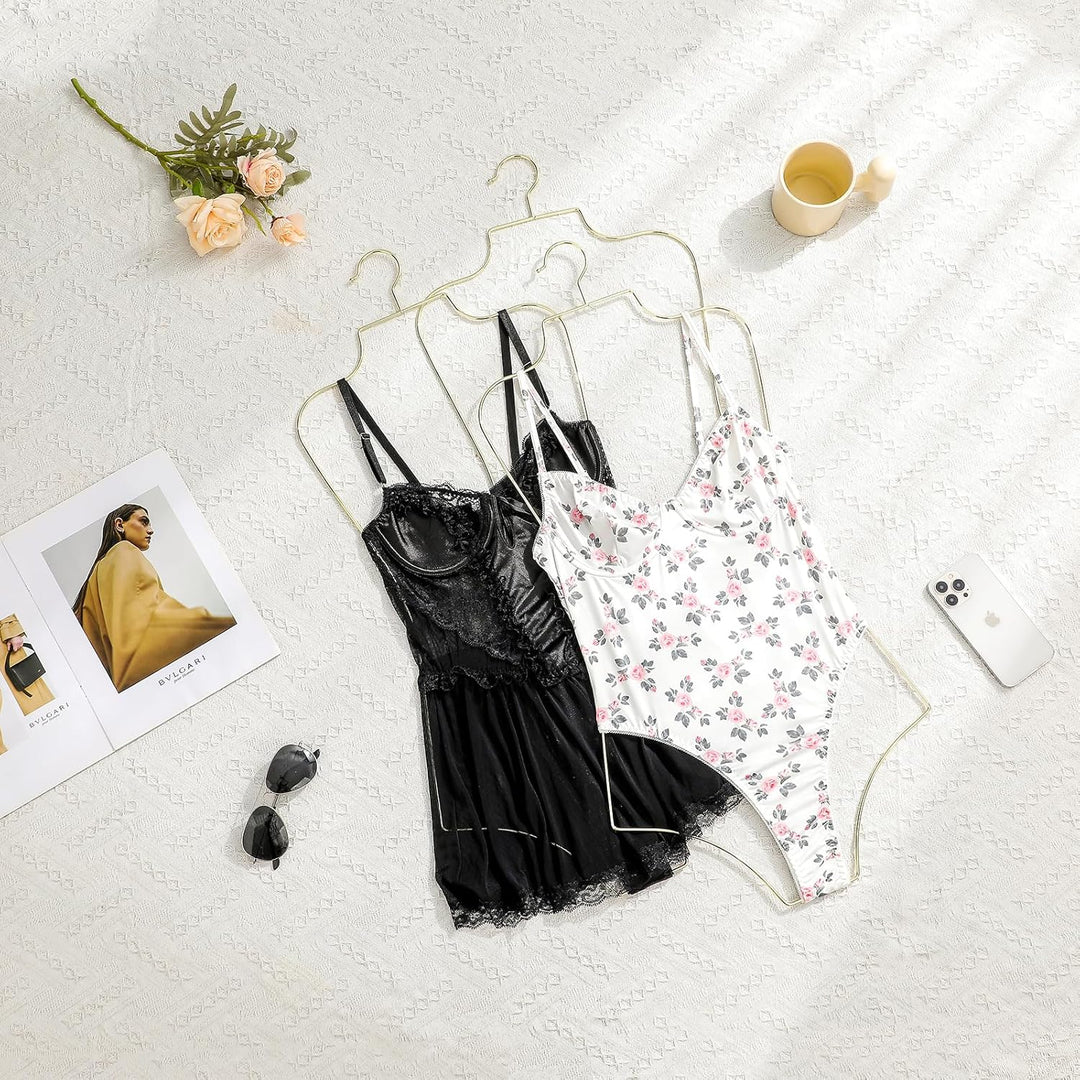 Arekuaei Kleiderbügel, goldfarben, für Dessous, Körperform, Metall, für Bikini, Bademode, 10 Stück