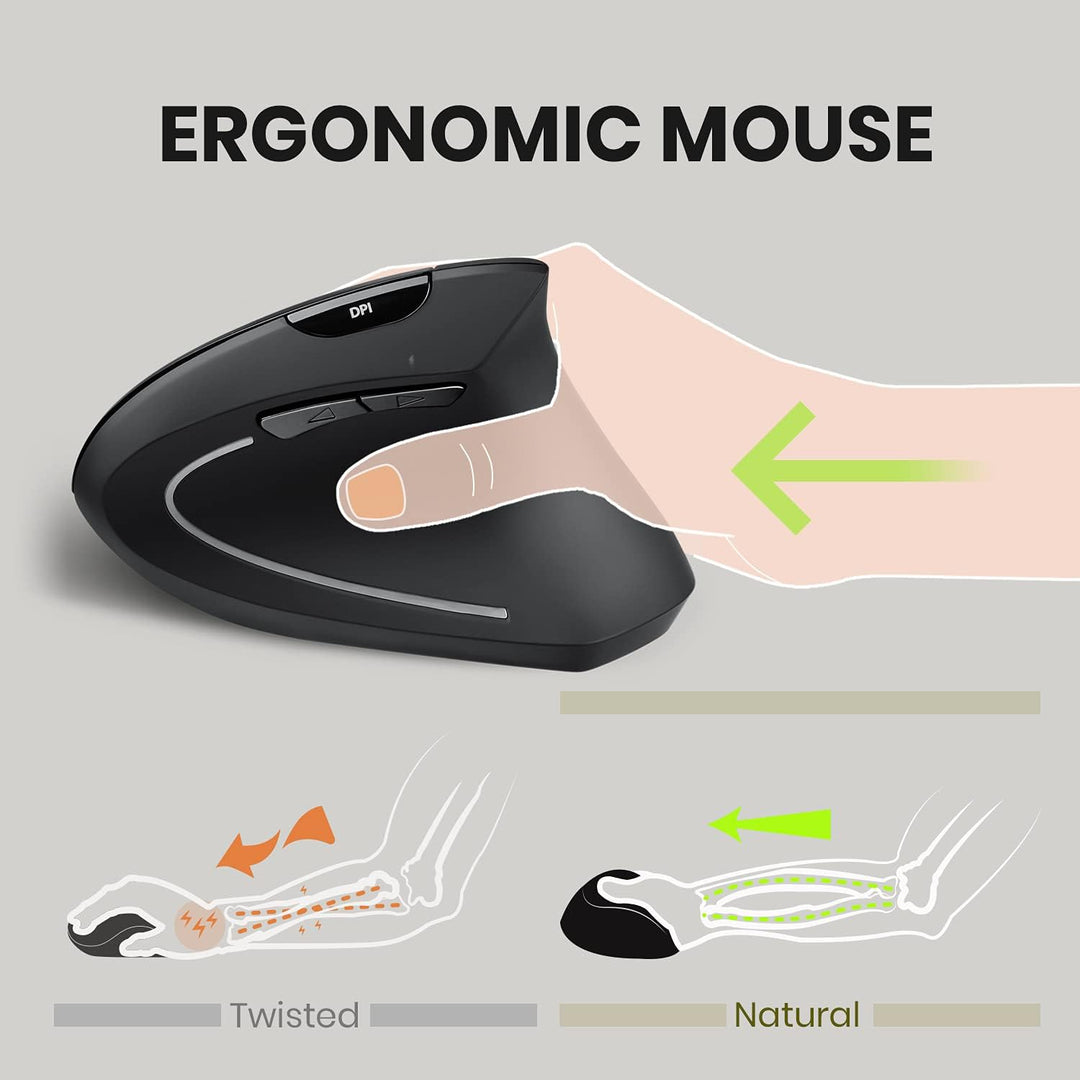 Perixx 11167 PERIMICE-713 Ergonomische Vertikale Kabellose Radiofrequenz Maus, Empfohlen bei Tennisa