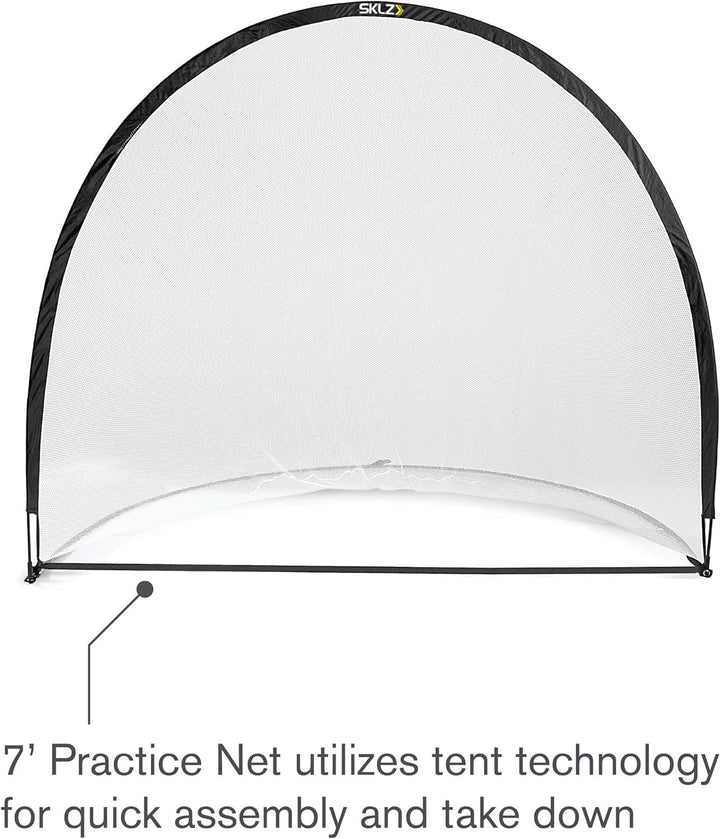 SKLZ Unisex-Adult Home Golf Driving Range Kit mit Netz, Golfbällen, Startrampe und Abschlägen, Schwa