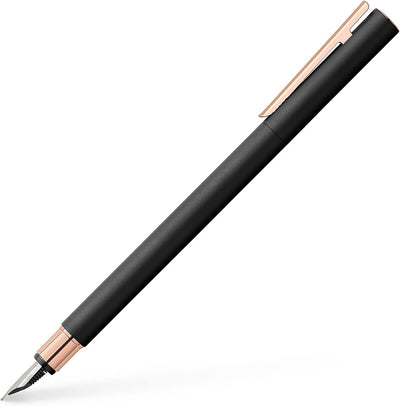 Faber-Castell 343103 - Füller Neo Slim Metall, Federbreite B, schwarz mit rosegold Federbreite B sch