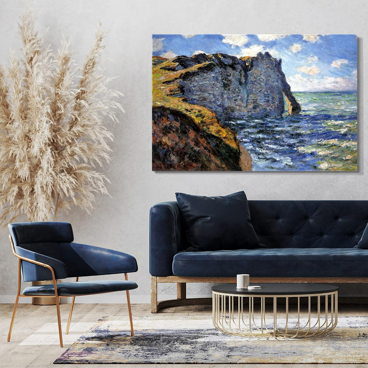 Printed Paintings Leinwand (100x70cm): Claude Monet - Die Klippe von Aval, Étrétat 100x70 cm, 100x70