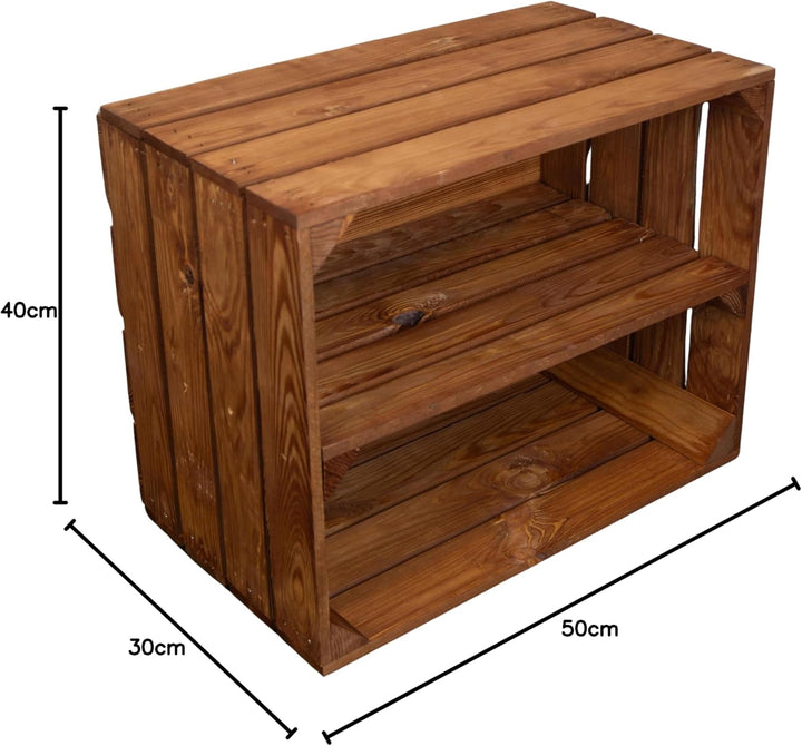 Kistenkolli Altes Land Holzkiste Ocker Schuhablage Schuhständer DIY Upcycling Regalbau Schuhaufbewah