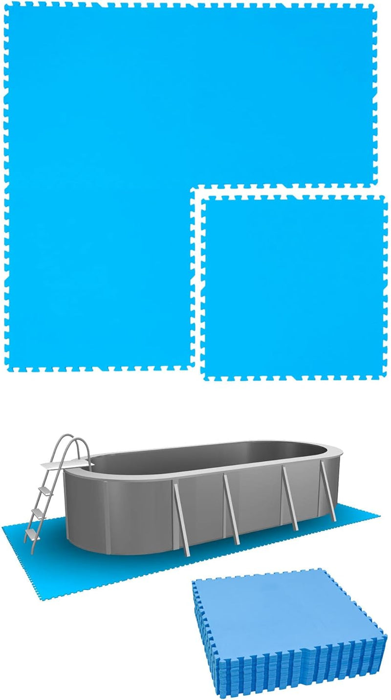 EYEPOWER 12,6 m² Poolunterlage - 20 Eva Matten 81x81 - Outdoor Pool Unterlage - Unterlegmatten Set 3