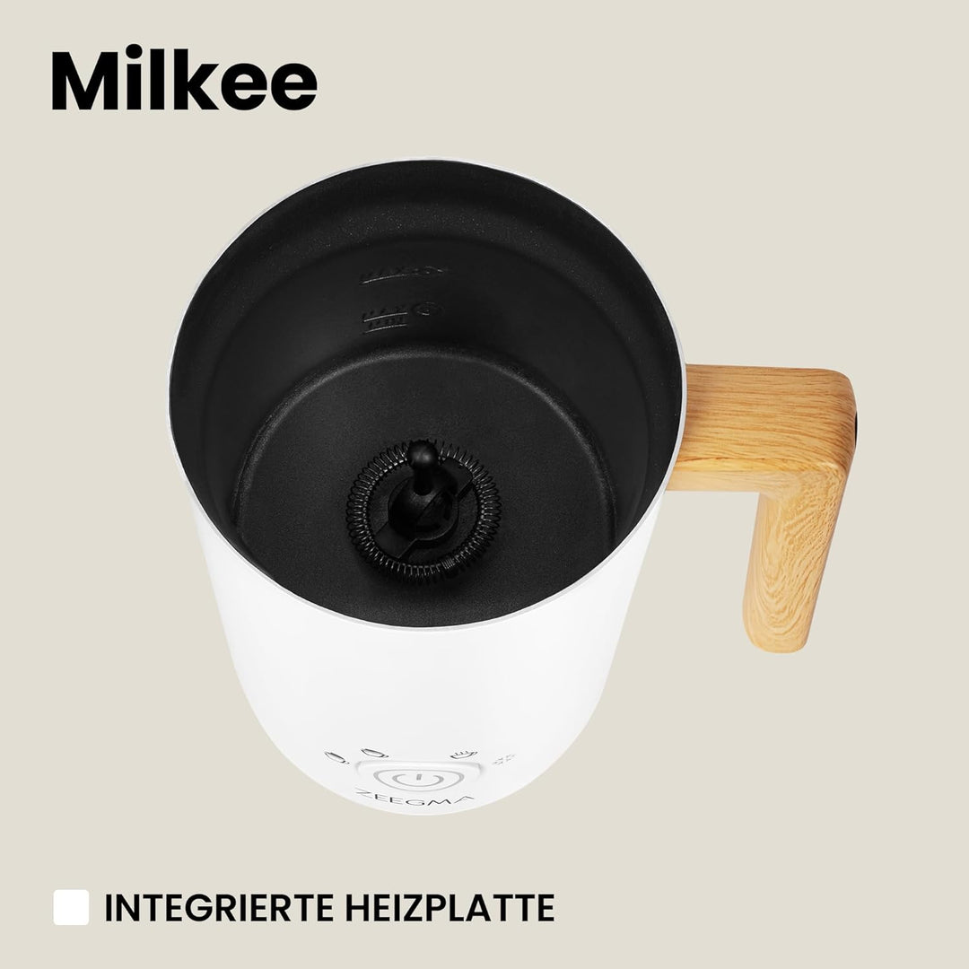 ZEEGMA MILKEE Milchaufschäumer Leistung 500 W Kapazität 650 ml Aufschäumen von warmer und kalter Mil