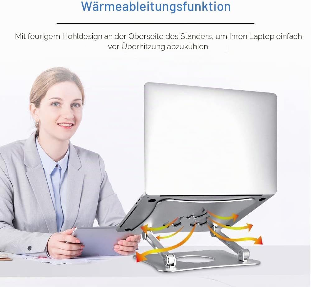 MISOTT Laptop Ständer, Ergonomisch Verstellbarer Laptop Ständer, 2 in 1 Computer Ständer Tablet Stän