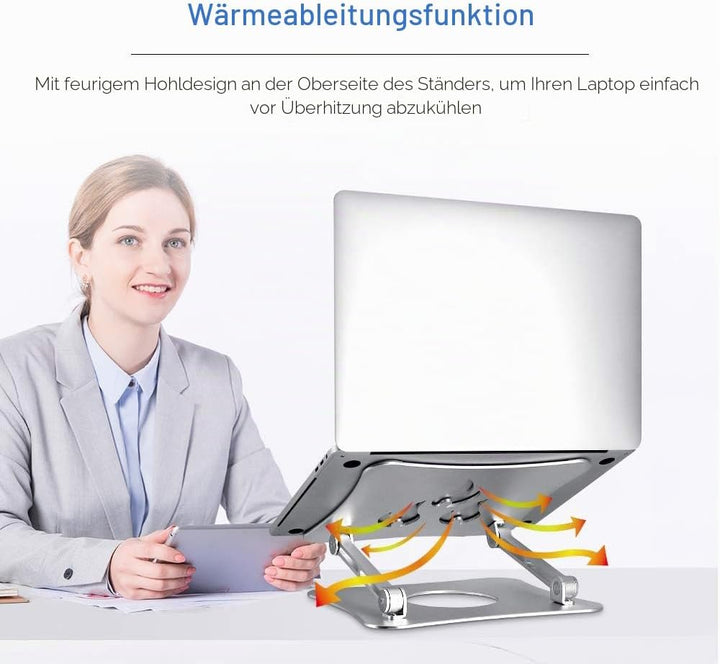 MISOTT Laptop Ständer, Ergonomisch Verstellbarer Laptop Ständer, 2 in 1 Computer Ständer Tablet Stän