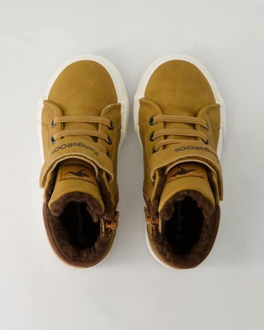 KangaROOS Unisex Kinder KAVU Iii Sneaker 21 EU Tan Yellow Coffee, 21 EU Tan Yellow Coffee