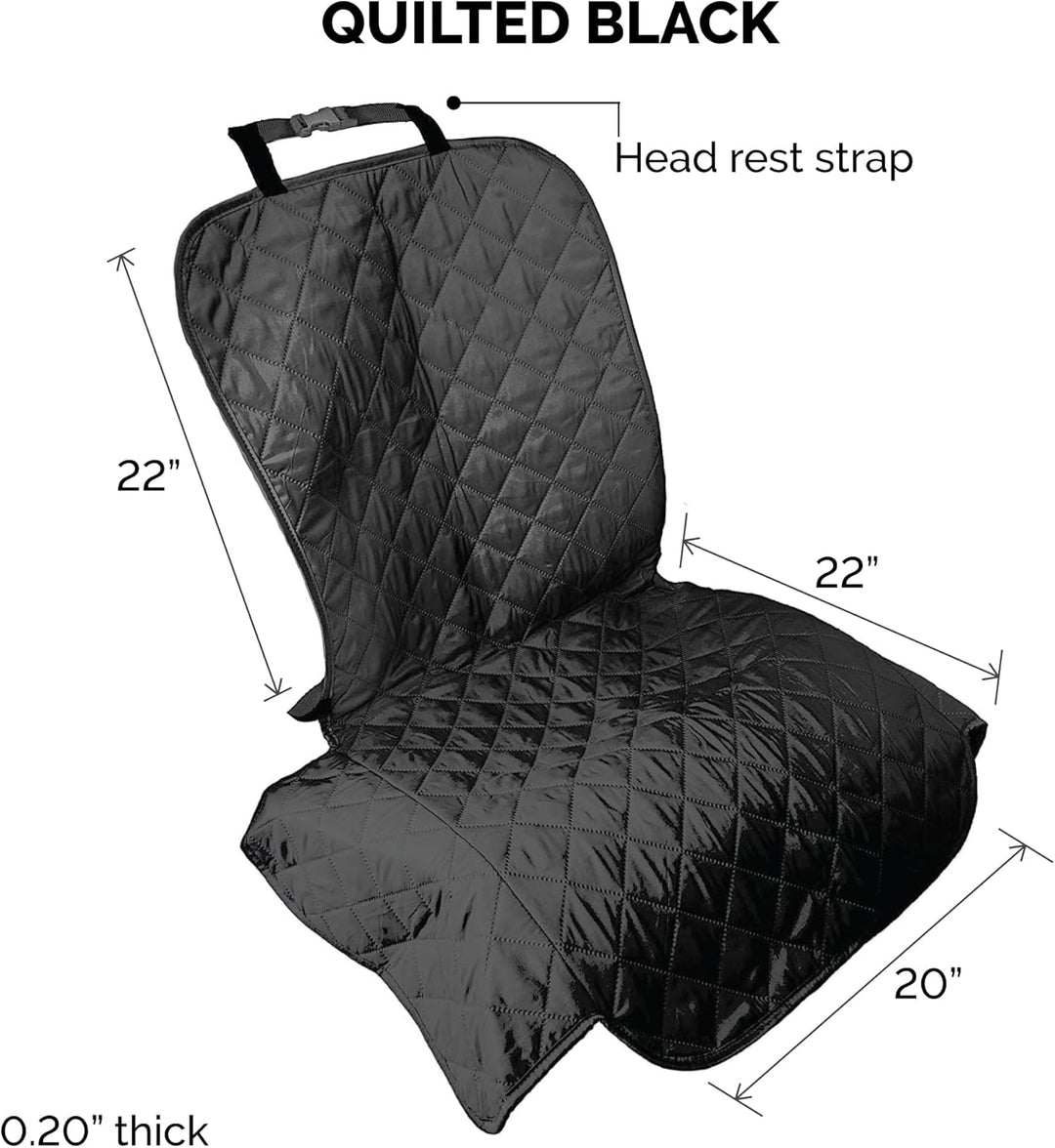 Furhaven Universal Water-Resistant Quilted Single Car Seat Protector - Black, One Size (Single) Quil