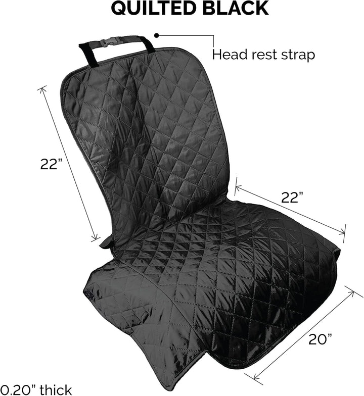 Furhaven Universal Water-Resistant Quilted Single Car Seat Protector - Black, One Size (Single) Quil