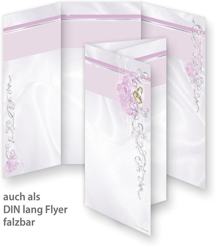 Motivpapier Hochzeit silbergrau (500 Stück) beidseitig bedrucktes A4 Schreib-Papier, z.B. für Einlad