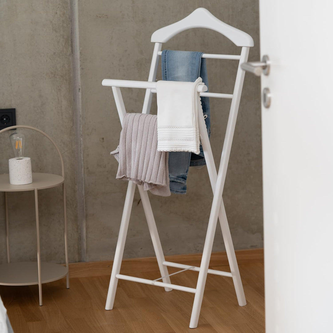 Stummer Diener aus Massiv Holz - klappbarer Herrendiener und Butler - fertig montierter Damendiener