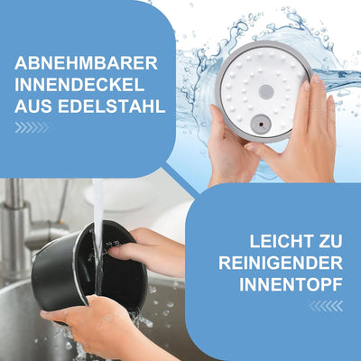 Bear Reiskocher 2-Tassen ungekocht, 1.2L Reiskocher klein mit Antihaftbeschichtung, BPA-frei, tragba