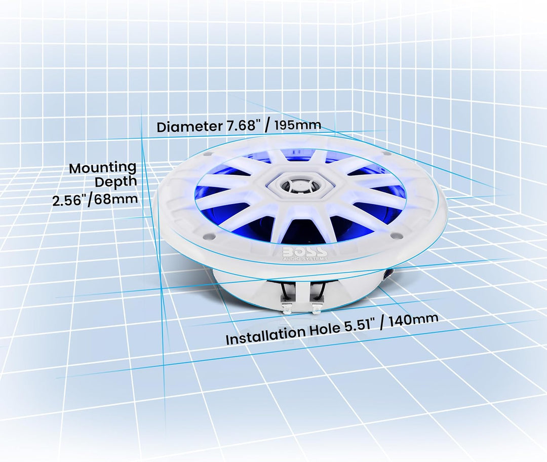 BOSS Audio Systems MRGB65 Rund 2-Wege 200W 2 Stück Autolautsprecher