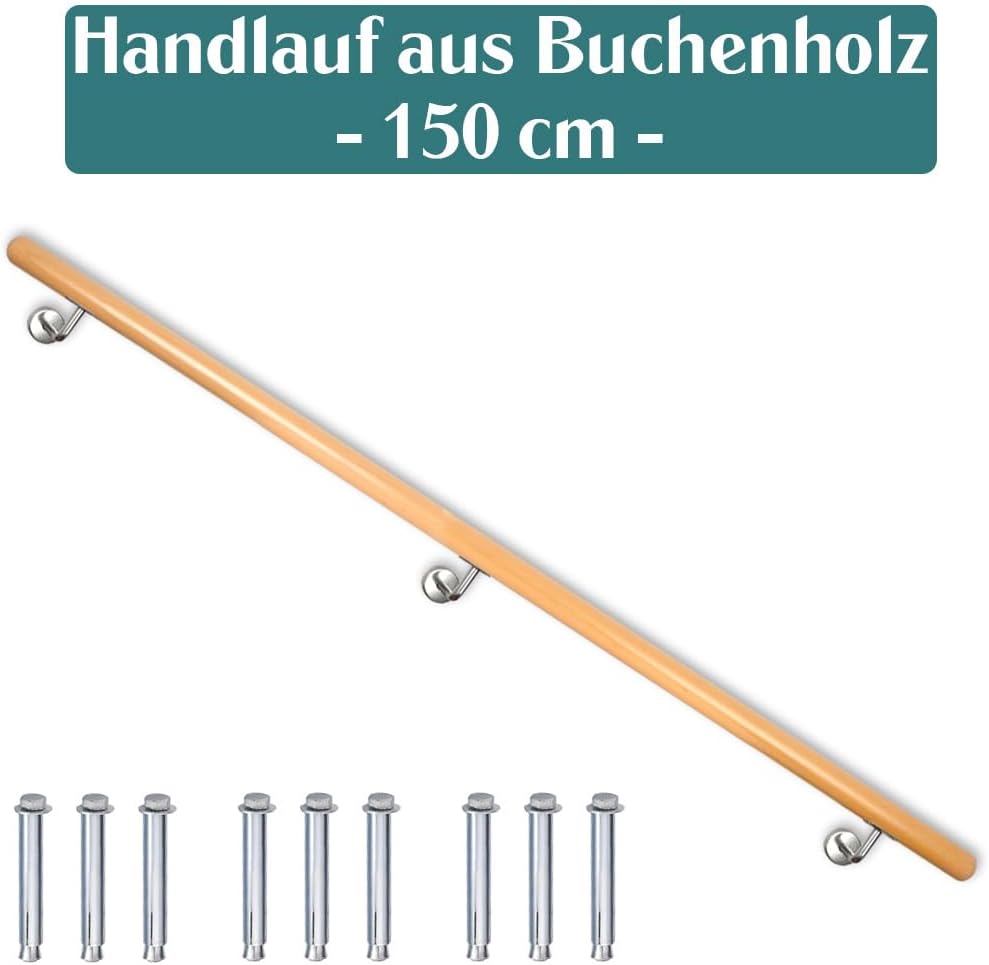 Buche Holz Handlauf Treppengeländer Geländer für Treppe Treppe Wandhandlauf Wand Treppe seitliche Mo