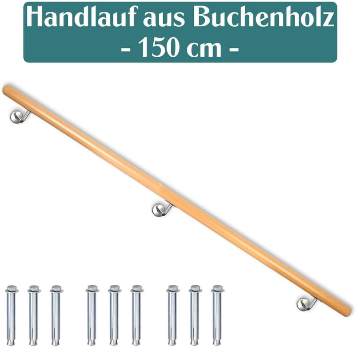 Buche Holz Handlauf Treppengeländer Geländer für Treppe Treppe Wandhandlauf Wand Treppe seitliche Mo