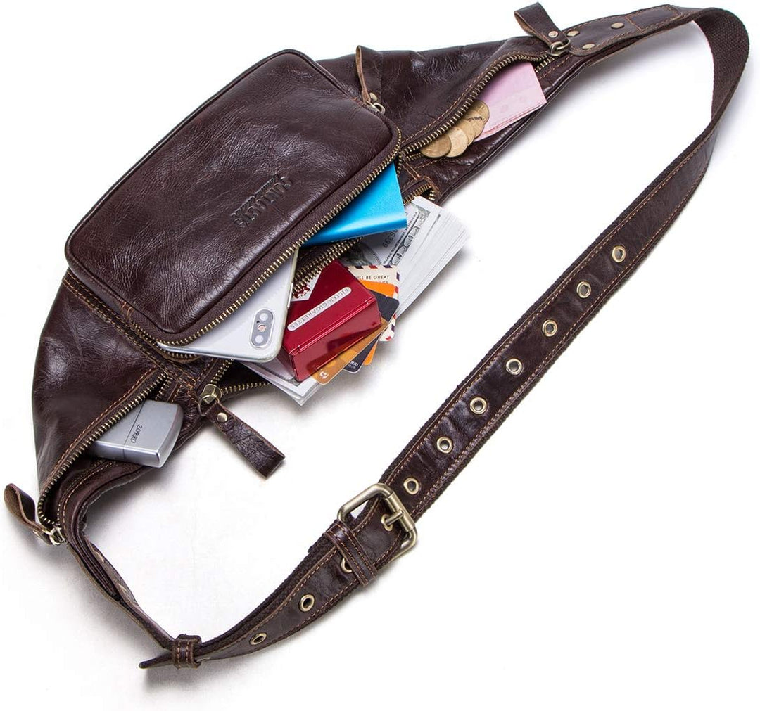 Gürteltaschen Männer Herren Echtes Leder Tasche Hüfttasche Bauchtasche Multifunktionale Hüfttasche m