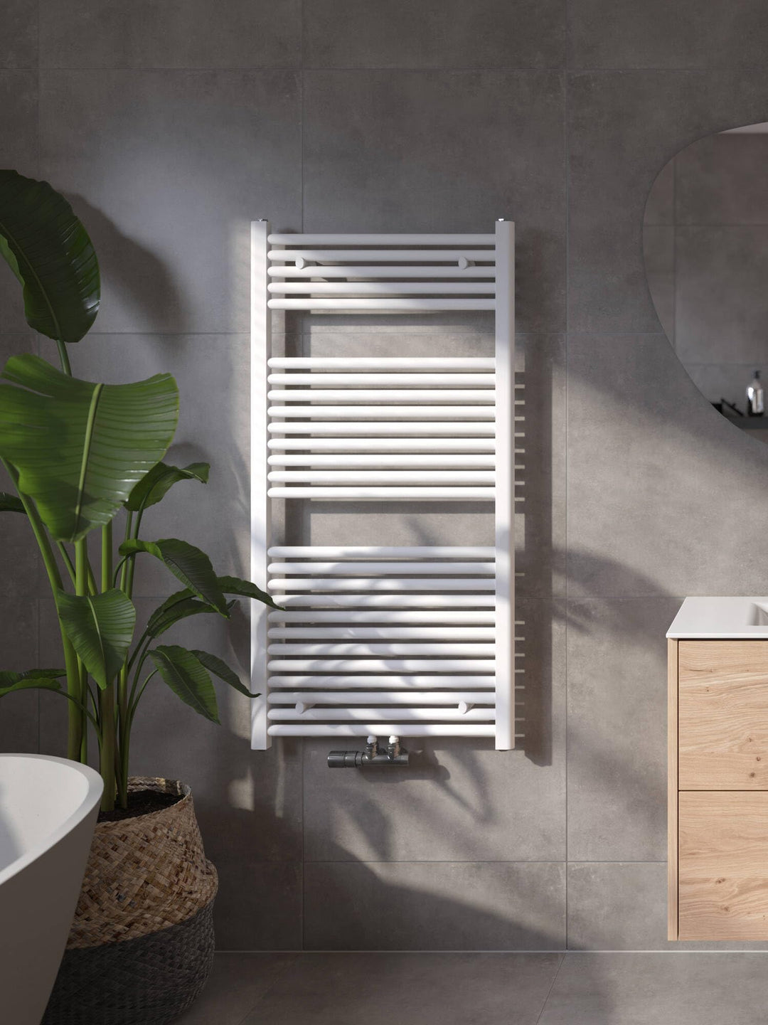 Badheizkörper Cole Weiss 60x120 cm 701W - Design Heizkörper Handtuchwärmer Handtuchtrockner Handtuch
