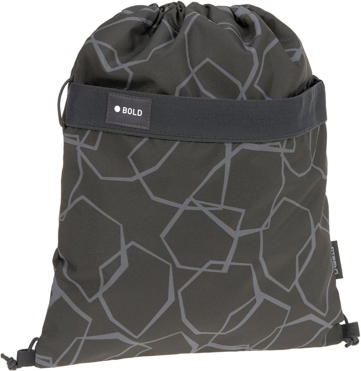 Bold Lässig Kinder Turnbeutel Sportbeutel mit Rucksackfunktion/School String Bag Bold Edges Grey Gra