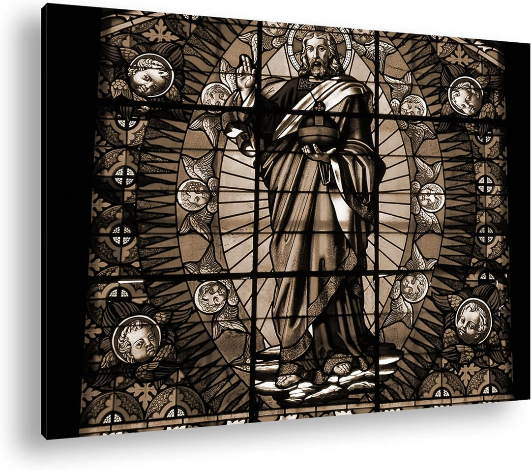 deyoli gläserner Sohn Gottes Format: 80x60 als Leinwand, Effekt: Sepia, Motiv fertig gerahmt auf Ech
