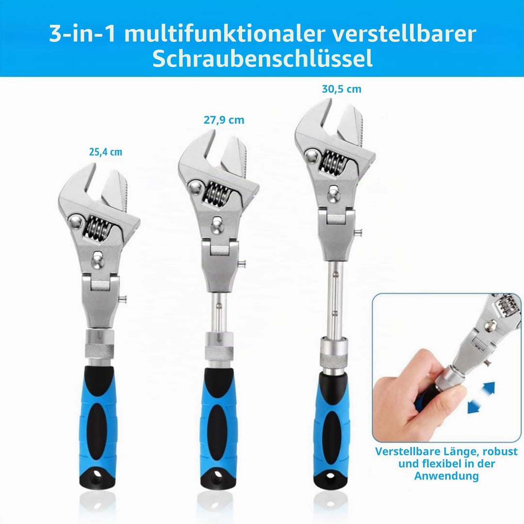 JTZXJJX Flexhead Verstellbarer Schraubenschlüssel, multifunktional, verstellbarer schnelles Rohrzang