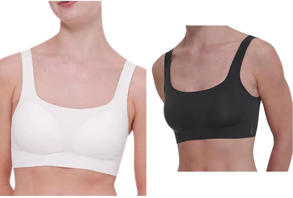 Sloggi Damen Zero Feel 2.0 Top M Silk White + Black, M Silk White + Black