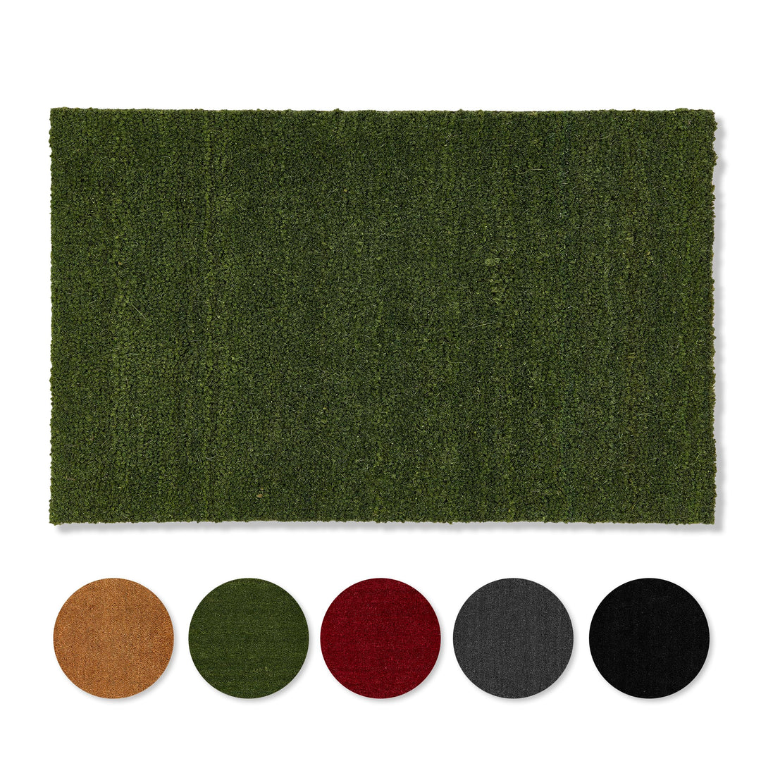rutschfeste Kokosmatte - 40 x 60 cm Grün - Nachhaltige Naturfaser für den überdachten Aussenbereich