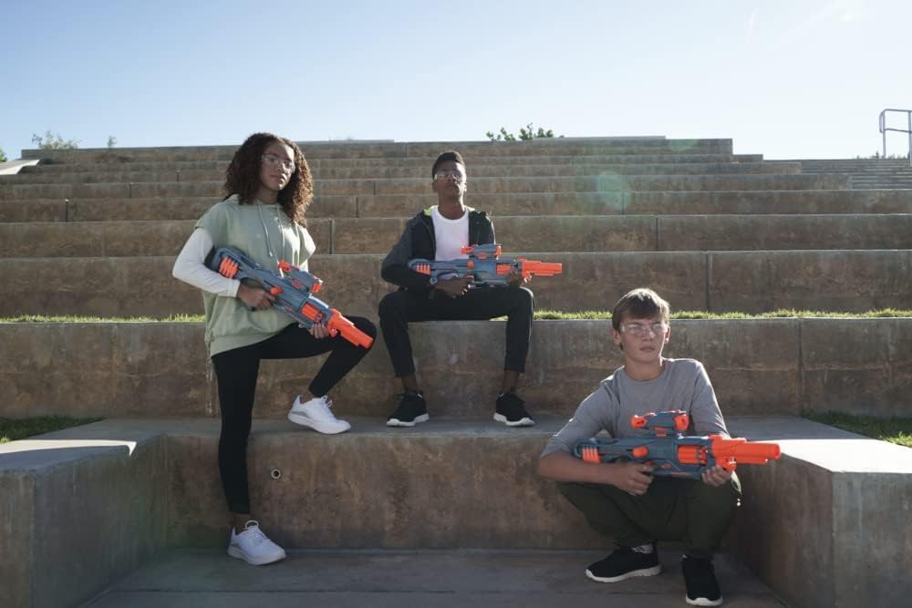Nerf Elite 2.0 Eaglepoint RD-8 Blaster, 8-Dart Trommel, Abnehmbares Fernrohr und Abnehmbarer Lauf, 1