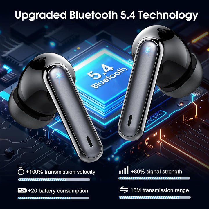 Bluetooth Kopfhörer, In Ear Kopfhörer Kabellos Bluetooth 5.4 mit 4 ENC Noise Cancelling Mics, 2025 K