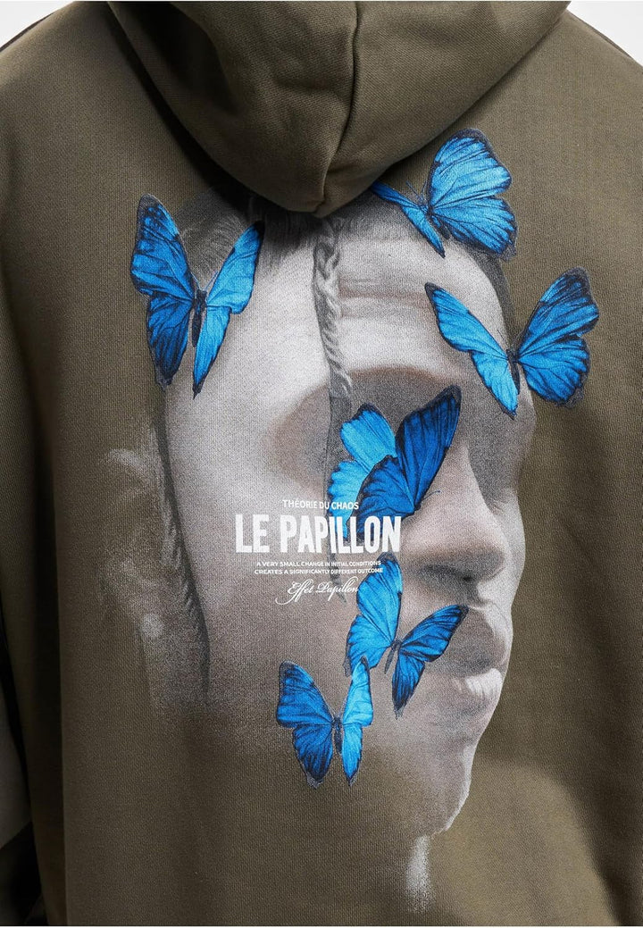 Mister Tee Unisex Le Papillon Heavy Oversize Hoody XS Olive, XS Olive