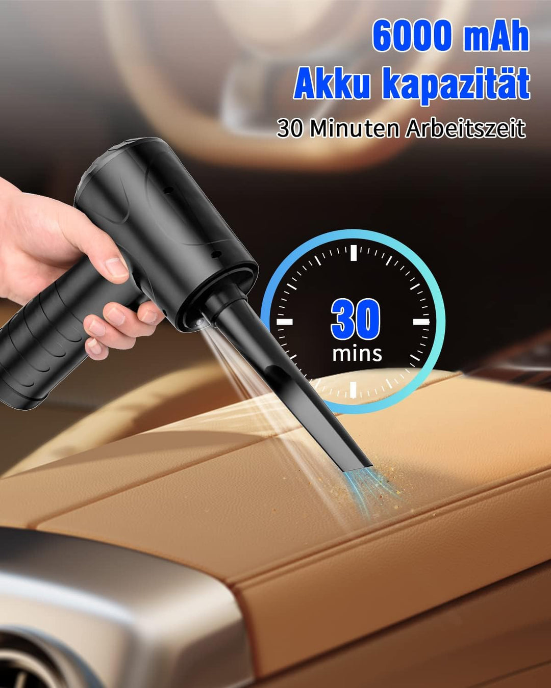 Elektrische Staubgebläse, 3-Gang 91000 U/min Compressed Air Duster, USB Wiederaufladbar Druckluftspr