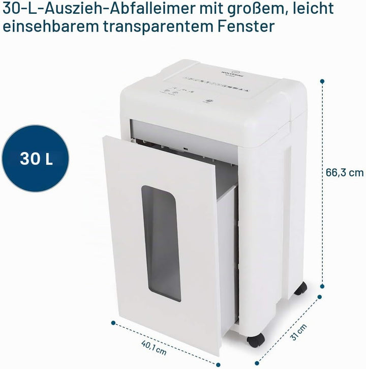 WOLVERINE 15-Blatt-P5-Hochsicherheits-Aktenvernichter mit Super-Mikroschnitt für schweres Papier, CD