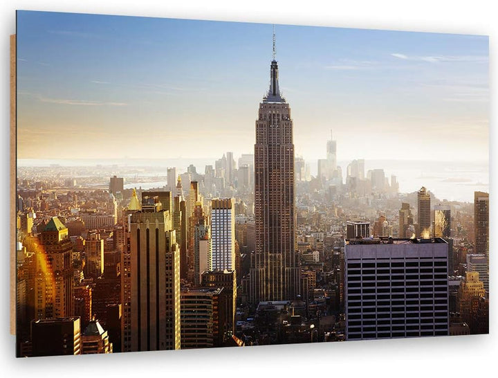 Wandbild Empire State Building Modern Deko Kunst Bilder Braun 90x60 cm Deko Paneel 90x60 cm Braun_b,