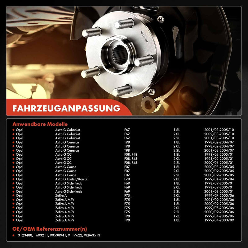 Frankberg Radlager Radnabe Radlagersatz Vorne Kompatibel mit Astra G F07 F67 F69 F70 Astra G Caravan