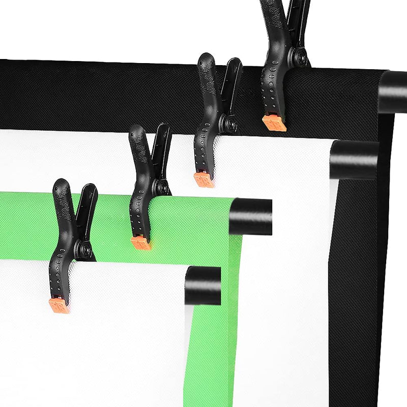 HAKUTATZ® Profi Fotostudio Greenscreen Set 4X Hintergrundstoff (schwarz, weiss, grün) Hintergrundsys